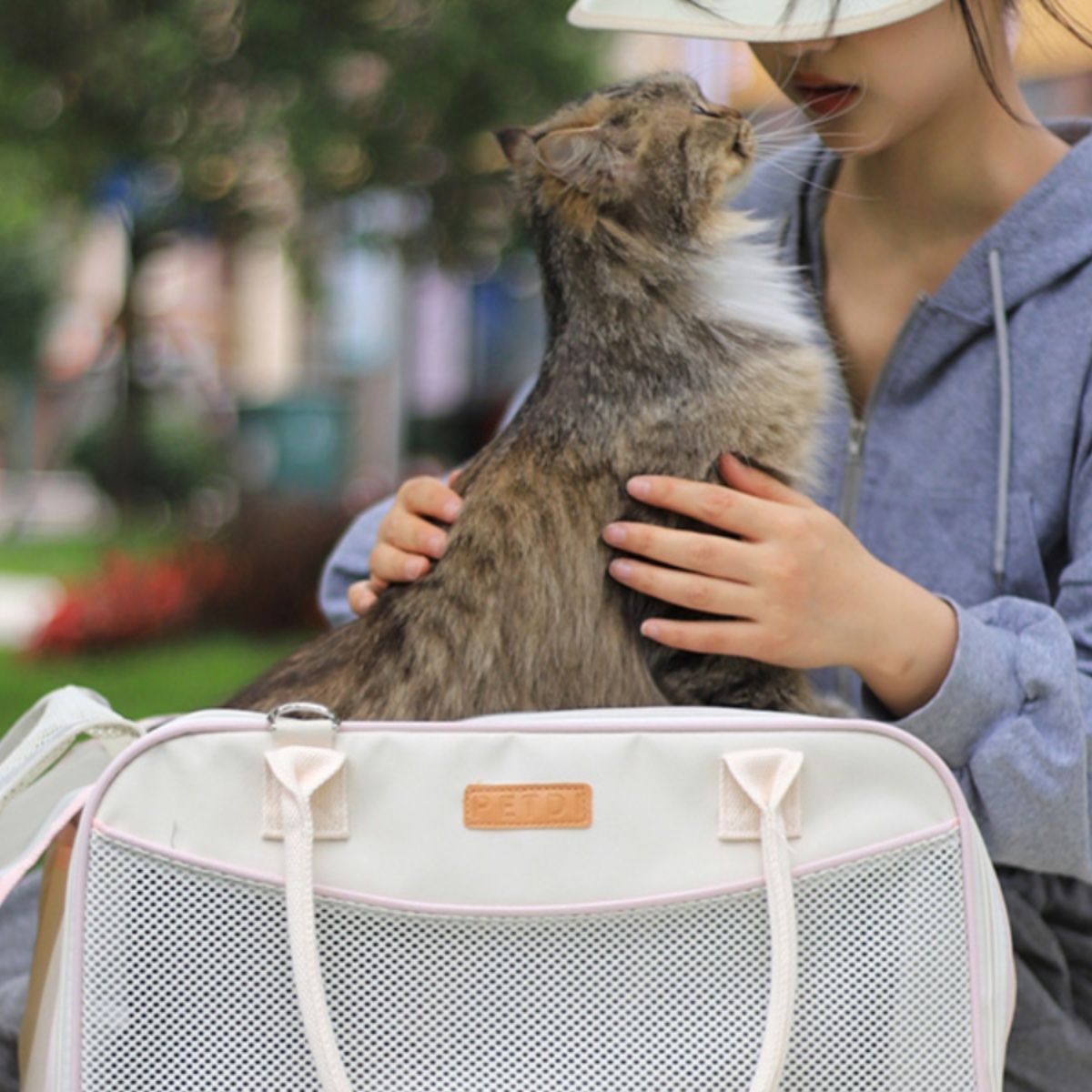 ペット キャリー 猫用通気性抜群 お出かけバッグ