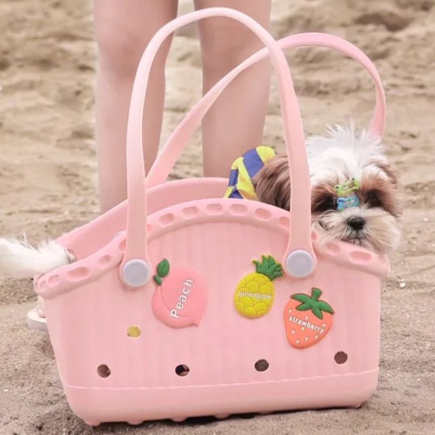 ペット キャリー フルーツ柄付きおしゃれ犬用キャリー