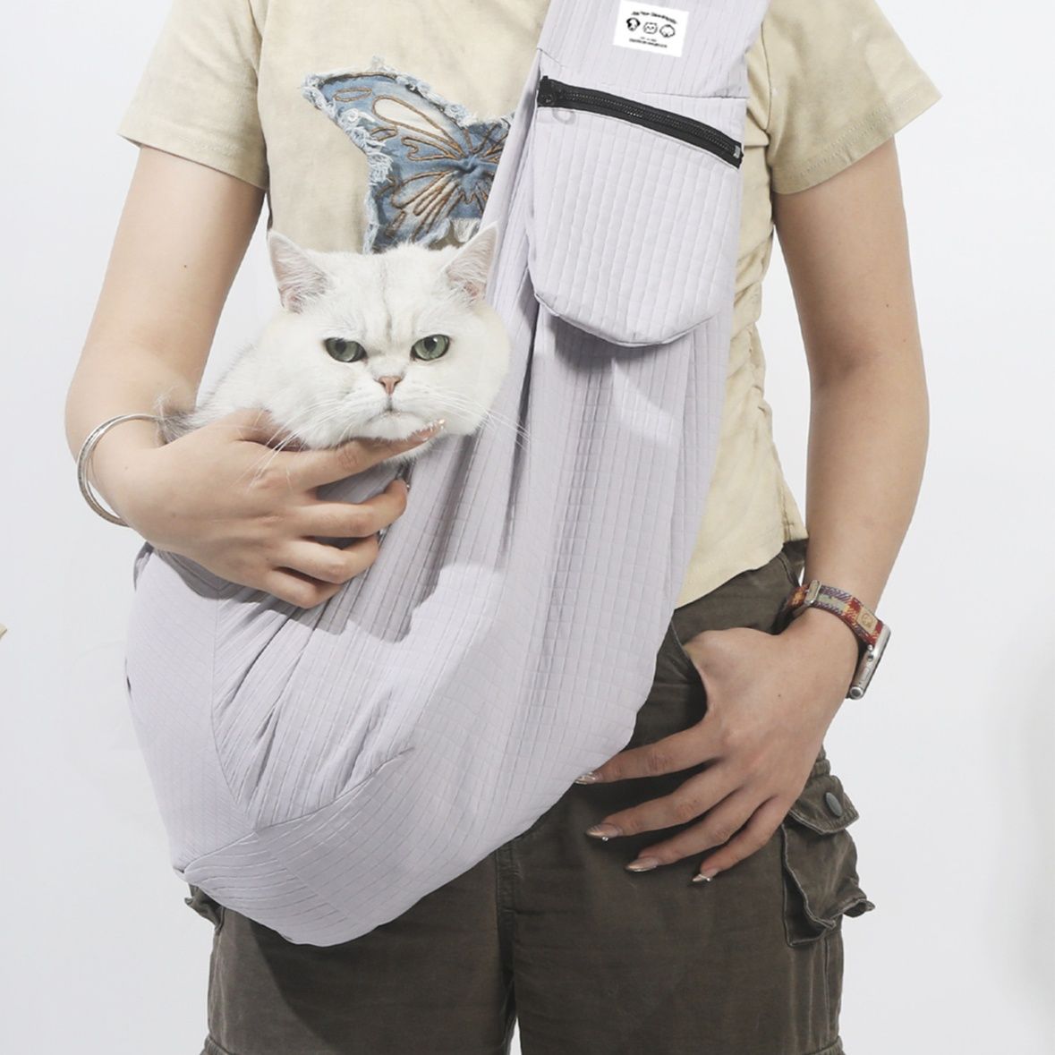 ペット キャリー 猫用夏用快適斜め掛けペットスリング