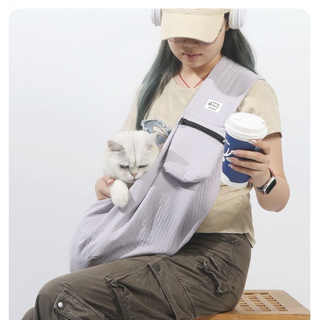 ペット キャリー 猫用夏用快適斜め掛けペットスリング
