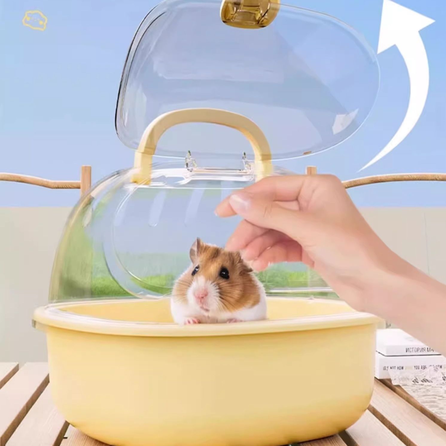 ペット キャリー ハムスター用透明ドーム付きキャリー