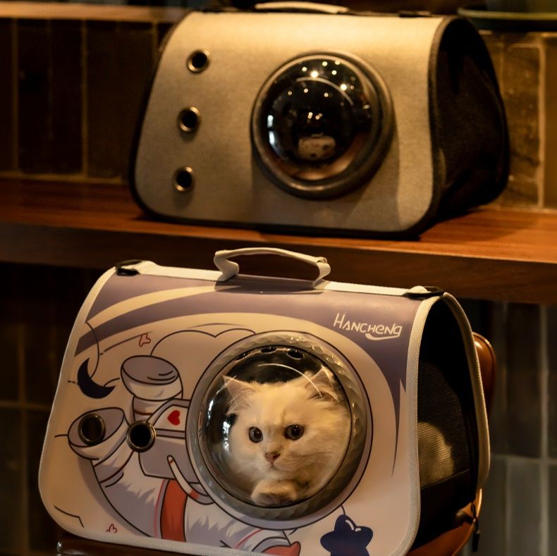 ペット キャリー 猫用宇宙船風安心ペットキャリー