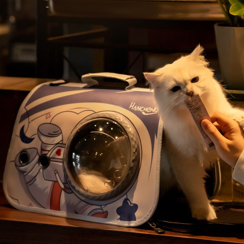 ペット キャリー 猫用宇宙船風安心ペットキャリー