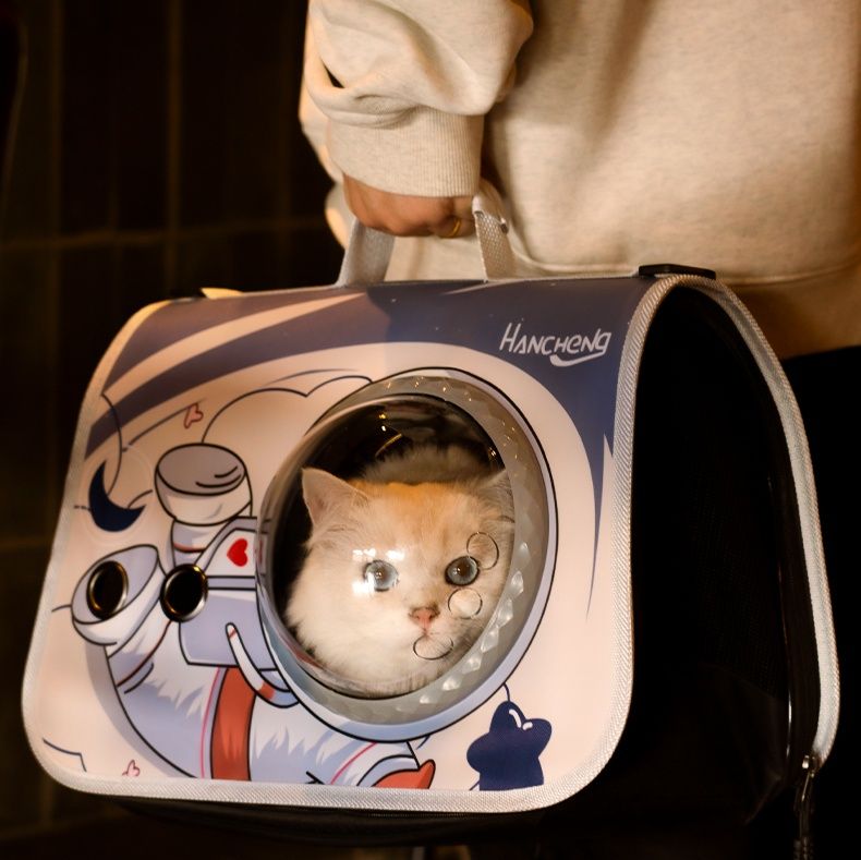 ペット キャリー 猫用宇宙船風安心ペットキャリー