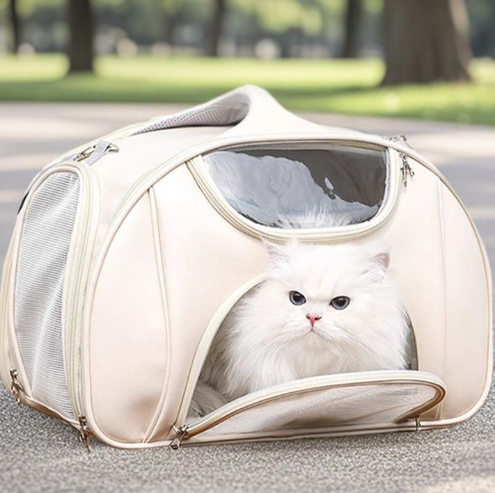 ペット キャリー 猫用宇宙船型透明窓付きキャリーバッグ