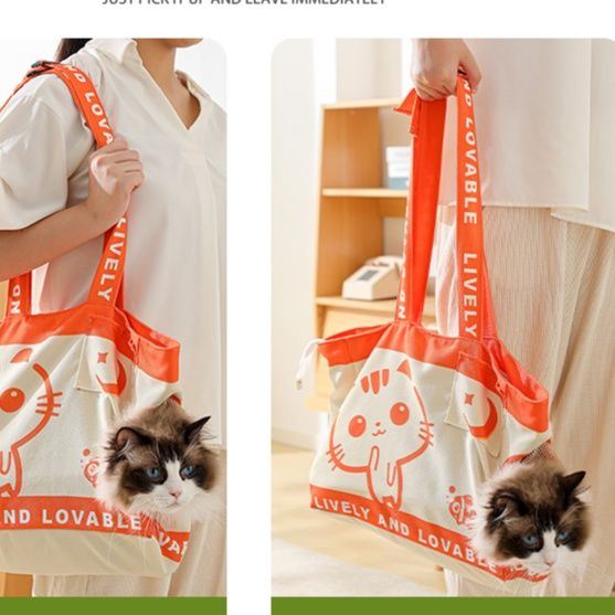 ペット キャリー 猫用肩掛け式キャットトートバッグ