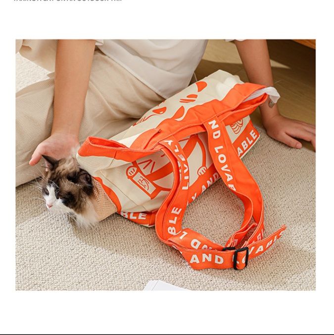 ペット キャリー 猫用肩掛け式キャットトートバッグ