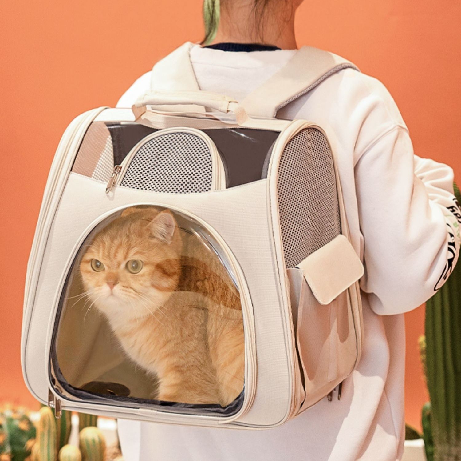 ペット キャリー 猫用パノラマビュー キャットリュック