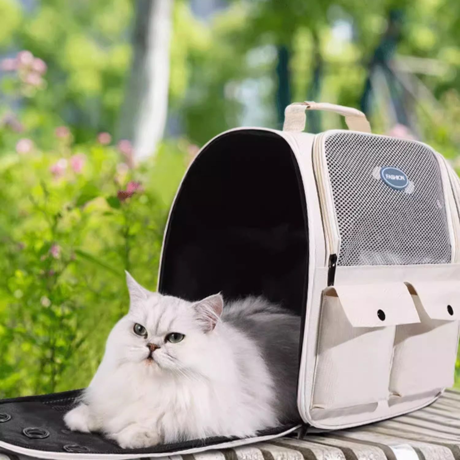 ペット キャリー 猫用リュック型メッシュ通気ペットキャリー