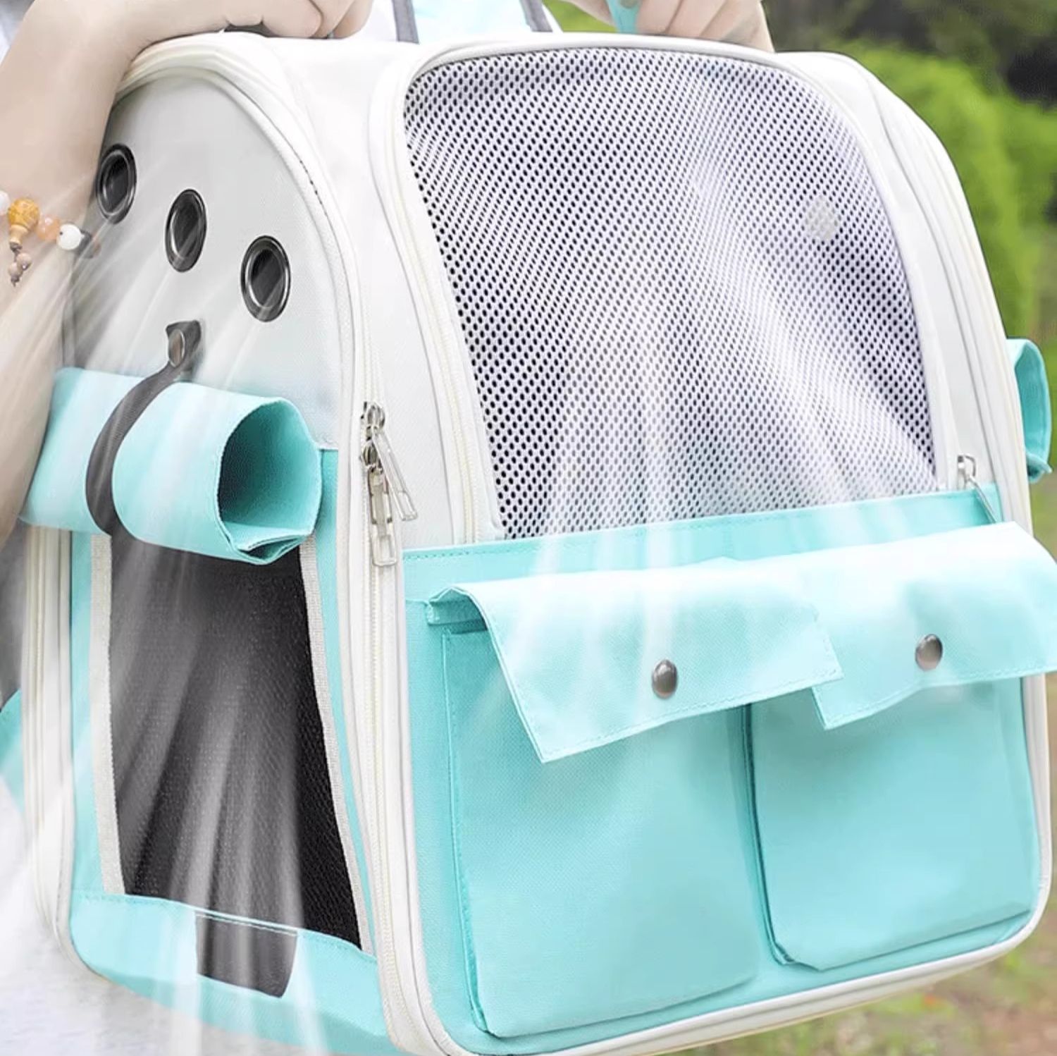 ペット キャリー 猫用リュック型メッシュ通気ペットキャリー