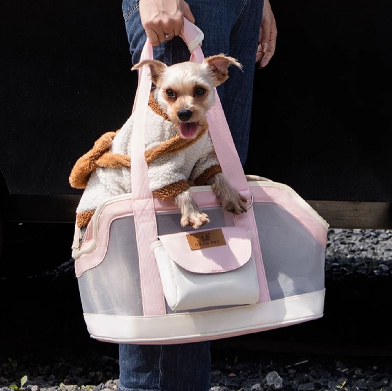 ペット キャリー 犬用軽やか透明ペットキャリーバッグ