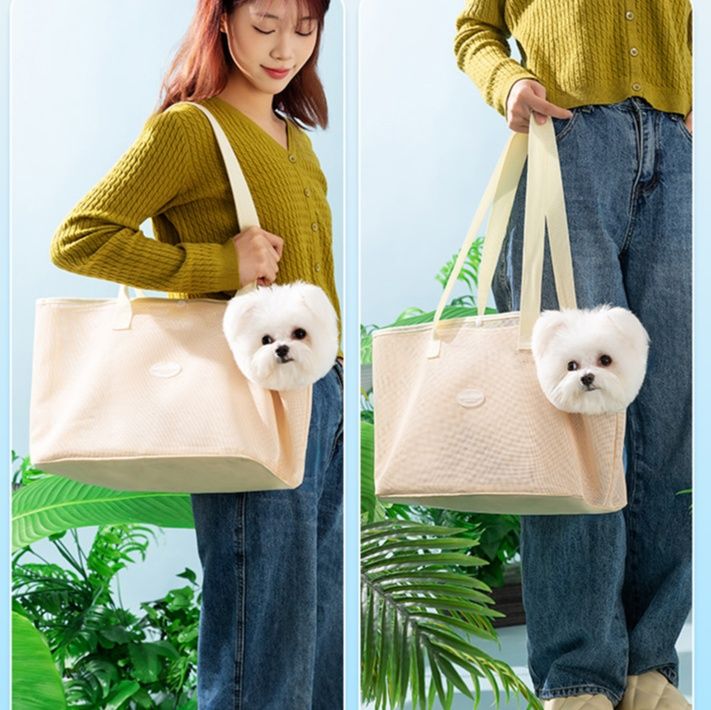 ペット キャリー 軽やかメッシュ犬用トートバッグ