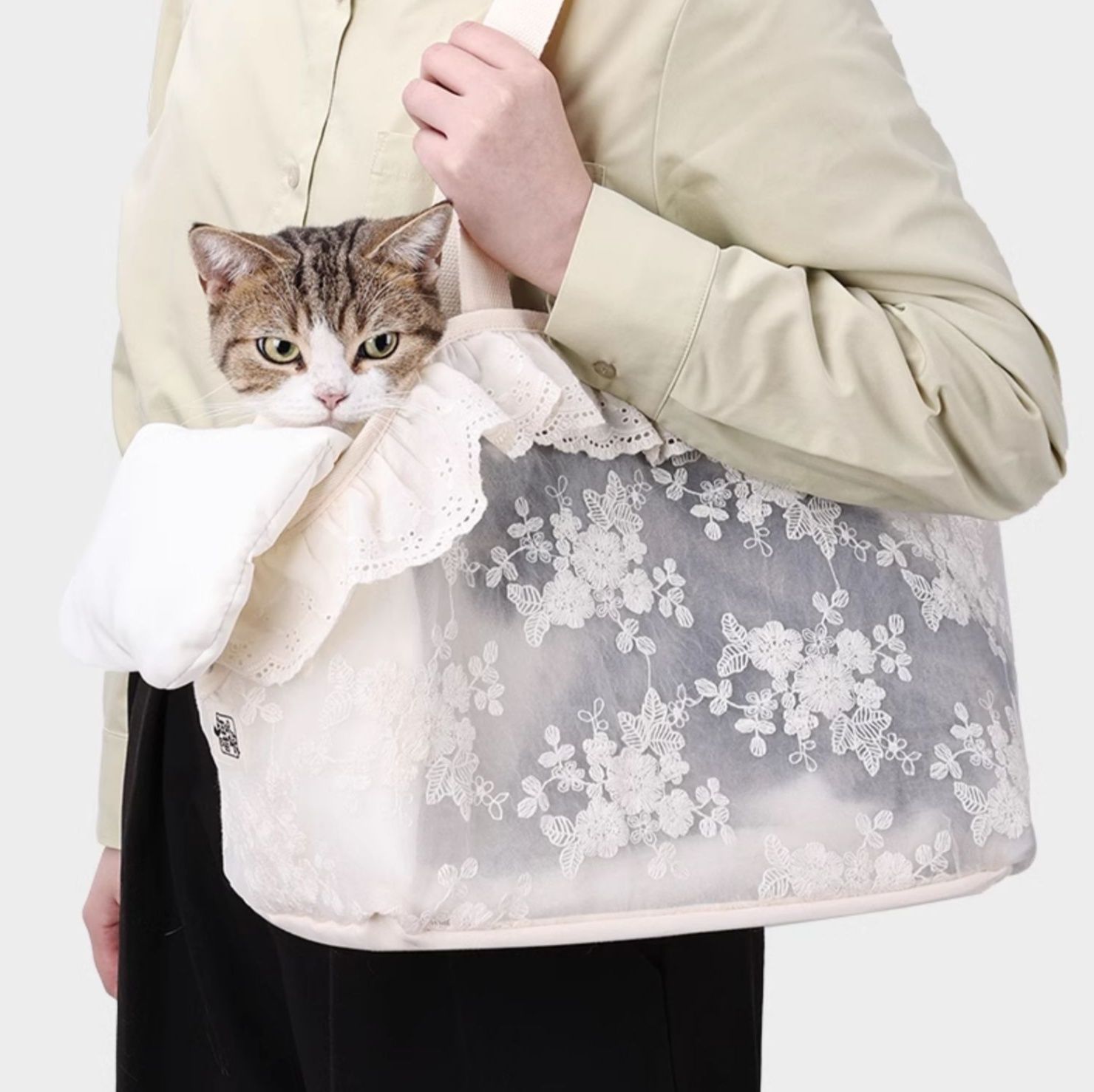 ペット キャリー 猫用レース調フリルお姫様キャリー