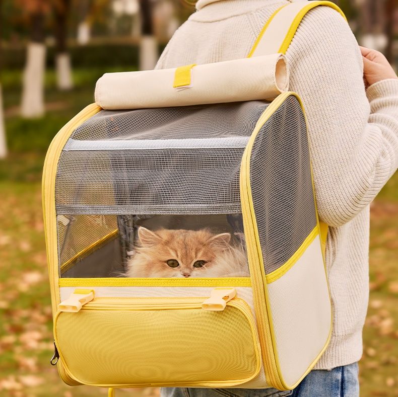 ペット キャリー 猫用広々通気リュック型ペットキャリー