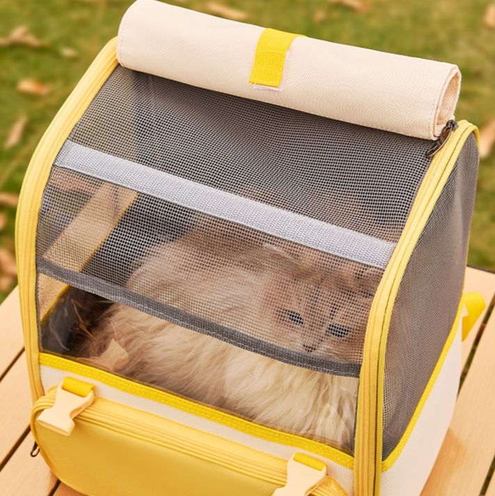ペット キャリー 猫用広々通気リュック型ペットキャリー