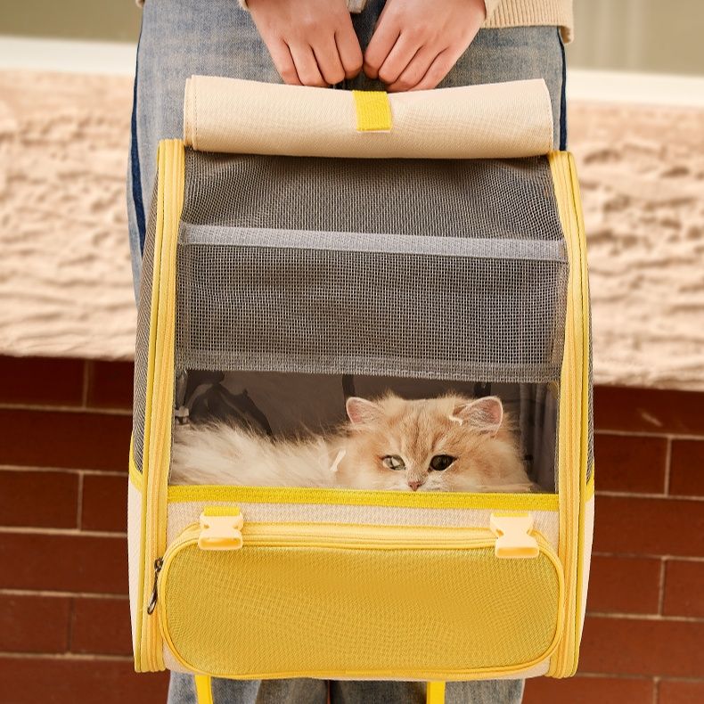 ペット キャリー 猫用広々通気リュック型ペットキャリー