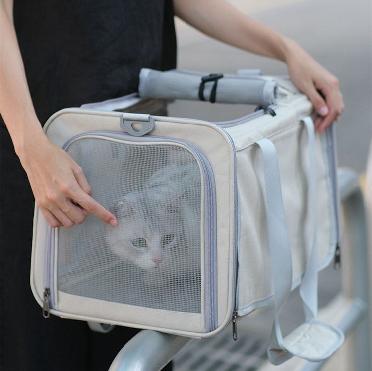 ペット キャリー 猫用ふわり快適 通気メッシュキャリー