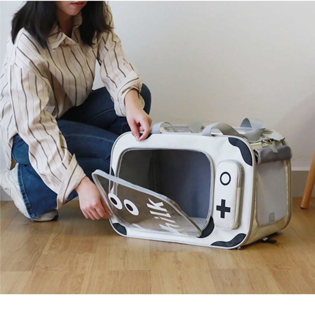 ペット キャリー猫用 2way変形型通気性キャリーバッグ