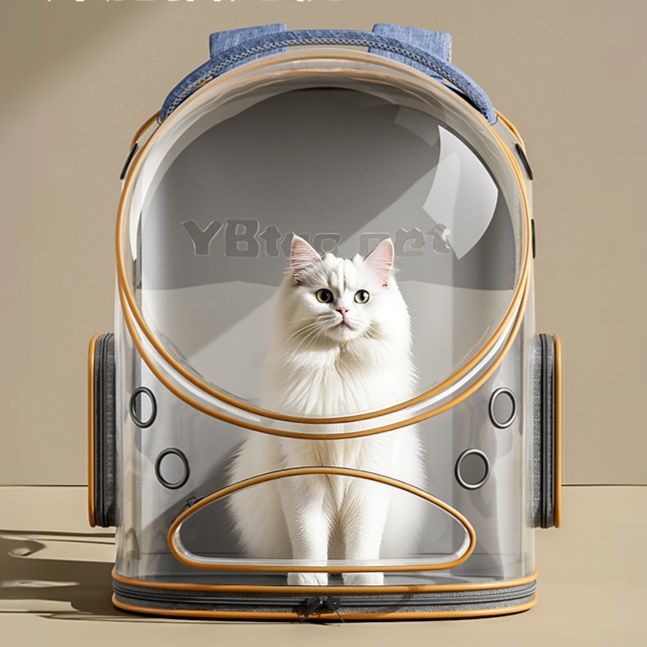 ペット キャリー 宇宙カプセル風 猫用透明窓キャリー