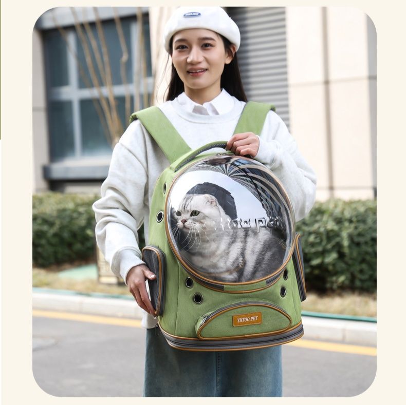 ペット キャリー 宇宙カプセル風 猫用透明窓キャリー
