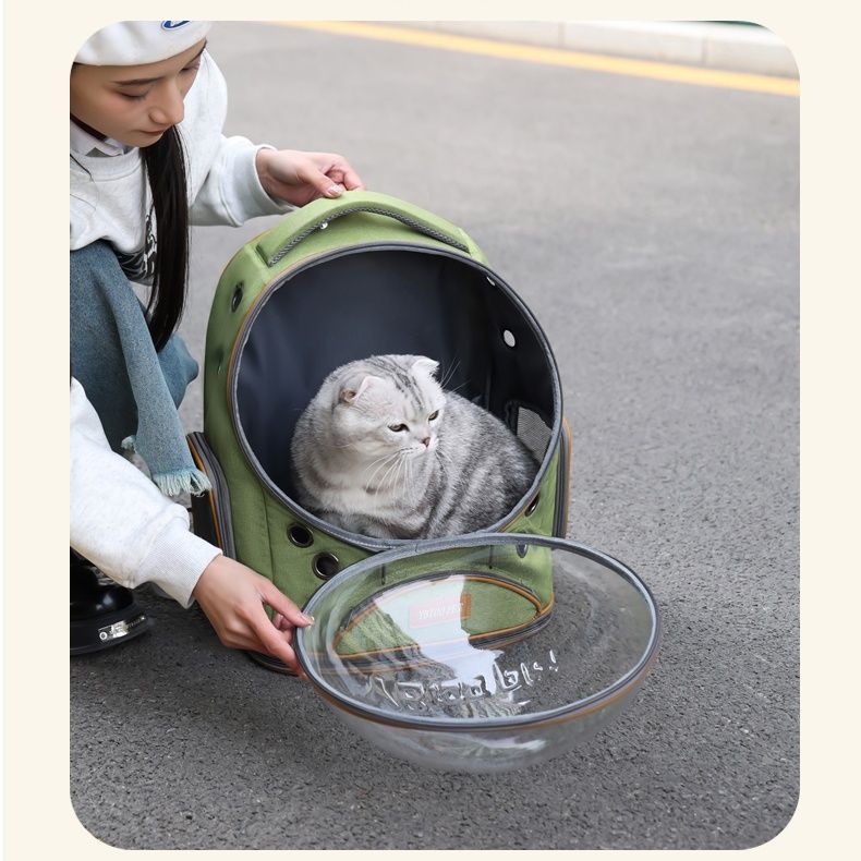 ペット キャリー 宇宙カプセル風 猫用透明窓キャリー