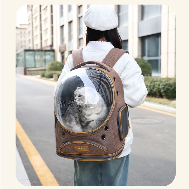 ペット キャリー 宇宙カプセル風 猫用透明窓キャリー