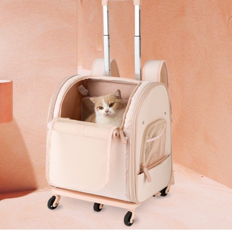 ペット キャリー 多機能折りたたみ式キャスター付き猫用移動鞄
