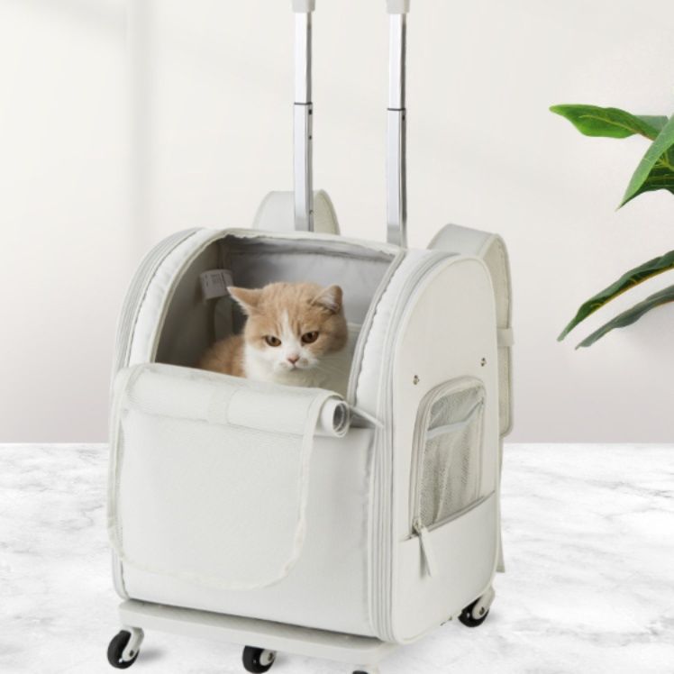 ペット キャリー 多機能折りたたみ式キャスター付き猫用移動鞄