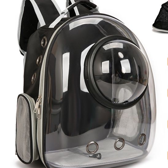 ペット キャリー 透明窓付き拡張型猫用移動かばん