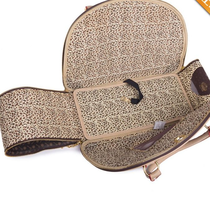 ペット キャリー 高級感溢れる格子柄携帯用犬鞄