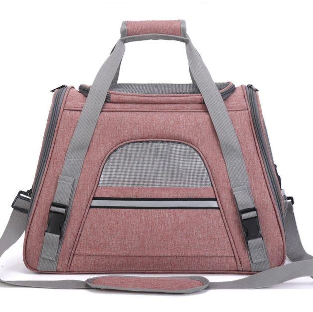 ペット キャリー猫用通気性抜群メッシュ窓付き折りたたみ式ペットキャリー