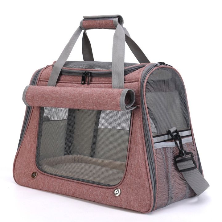 ペット キャリー猫用通気性抜群メッシュ窓付き折りたたみ式ペットキャリー