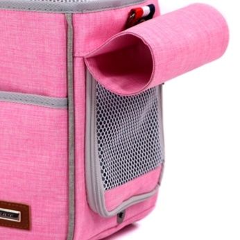 犬用キャリーバッグ ピンク メッシュ窓付き ペット キャリー犬 通気性抜群メッシュ窓付き犬用お出かけキャリー