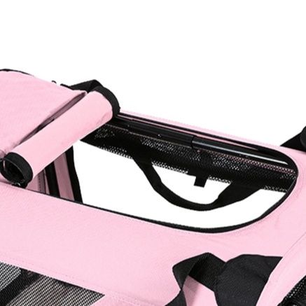 犬用キャリーバッグ ピンク メッシュ窓付き ペット キャリー 折りたたみ式メッシュ窓付き犬用ソフトキャリーバッグ