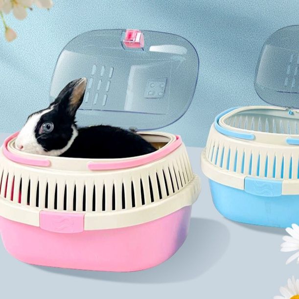 ペットキャリーうさぎ透明天窓付き小動物用通気性携帯キャリーケース
