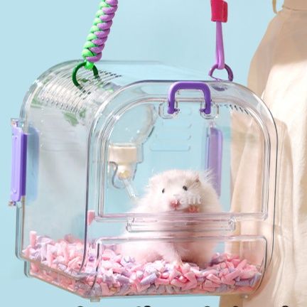 ペットキャリーハムスター透明二階建てハムスター用お出かけキャリーケース