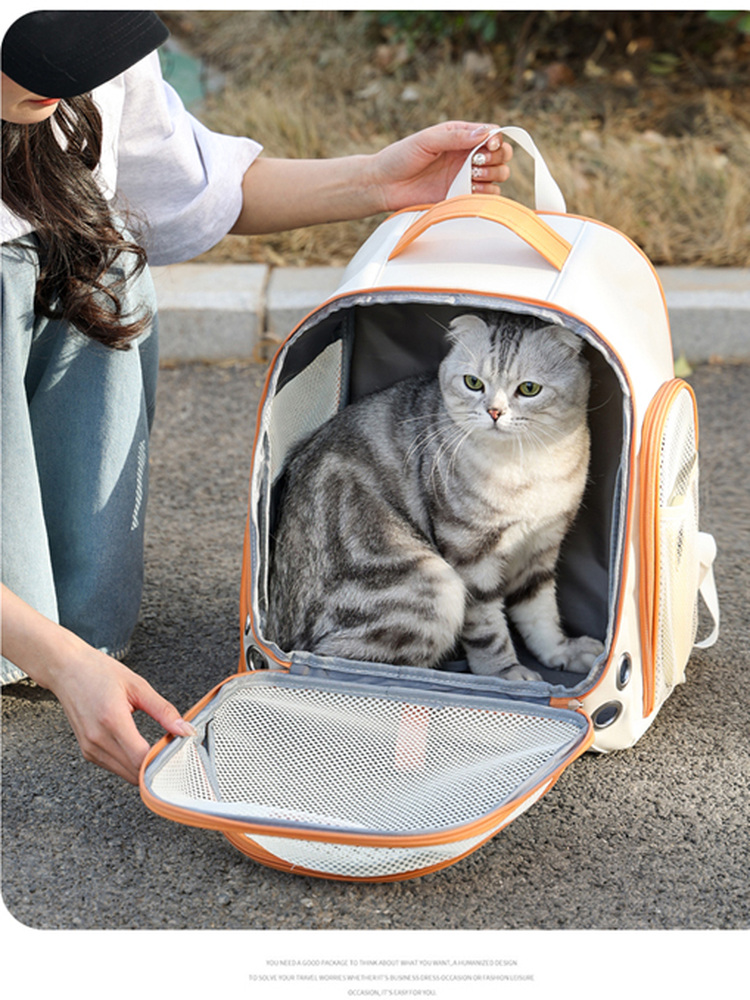 ペット キャリー メッシュ通気バックパックキャリー