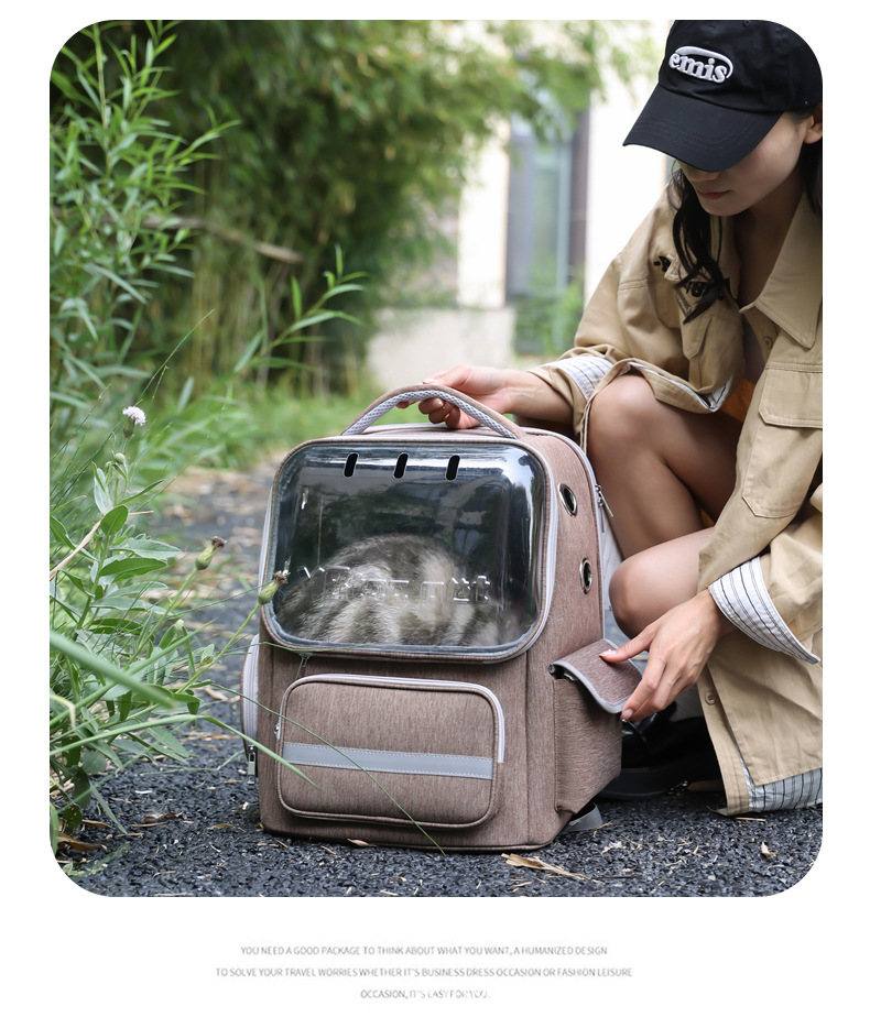 ペット キャリー 猫用宇宙船風パノラマリュックキャリー