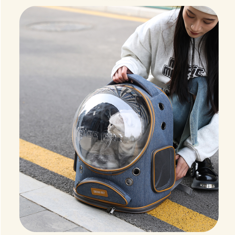 ペット キャリー 宇宙カプセル風 猫用透明窓キャリー