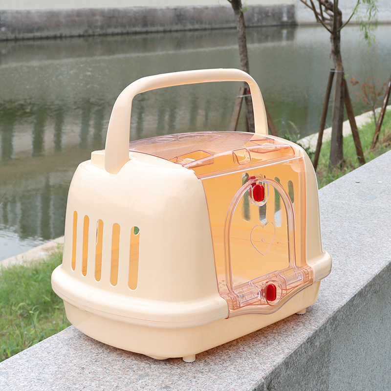 ペット キャリー 透明窓付き愛猫専用航空箱型運搬籠