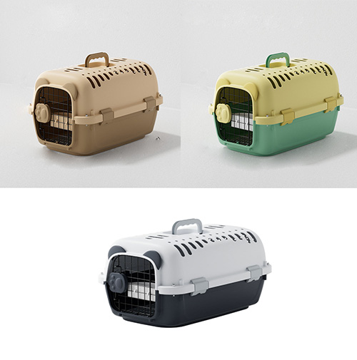 ペット キャリー 猫用ペットキャリー 上開き扉付き 通気性抜群運搬ケース