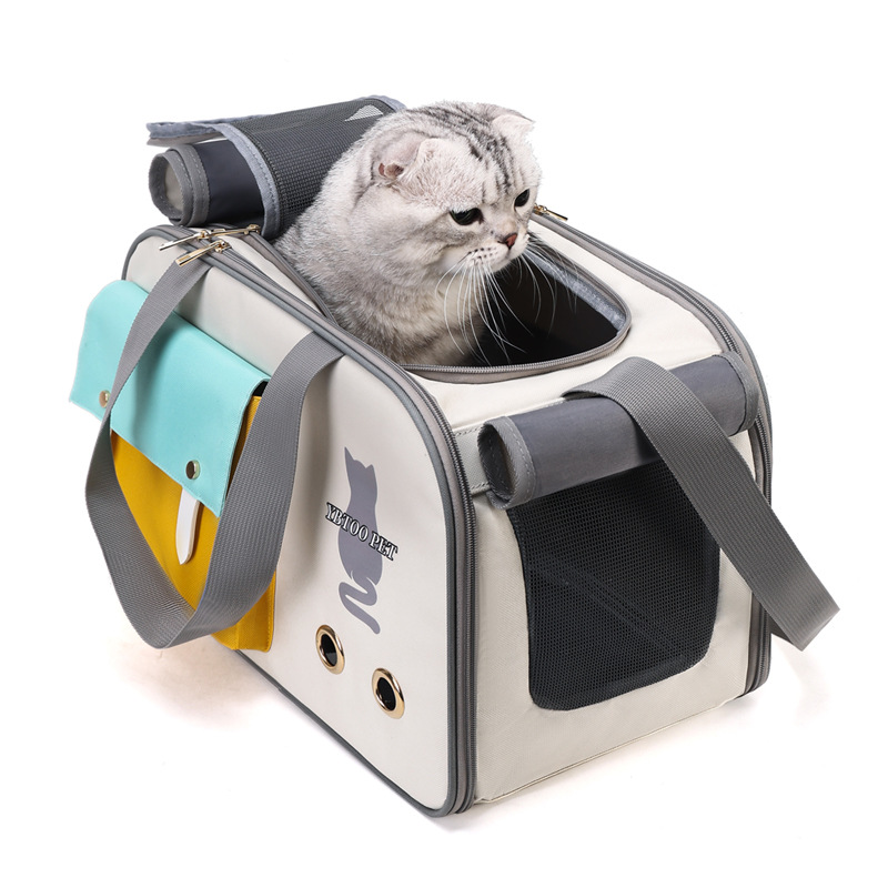 ペット キャリー おしゃれポケット付き猫専用キャリー