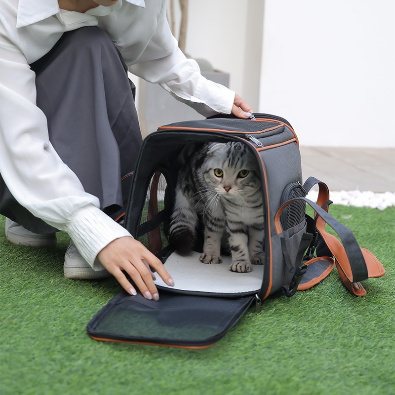 ペット キャリー 猫用上質素材の猫旅行バッグ
