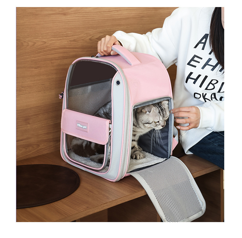 ペット キャリー 猫用ゆったり快適リュック式キャリー