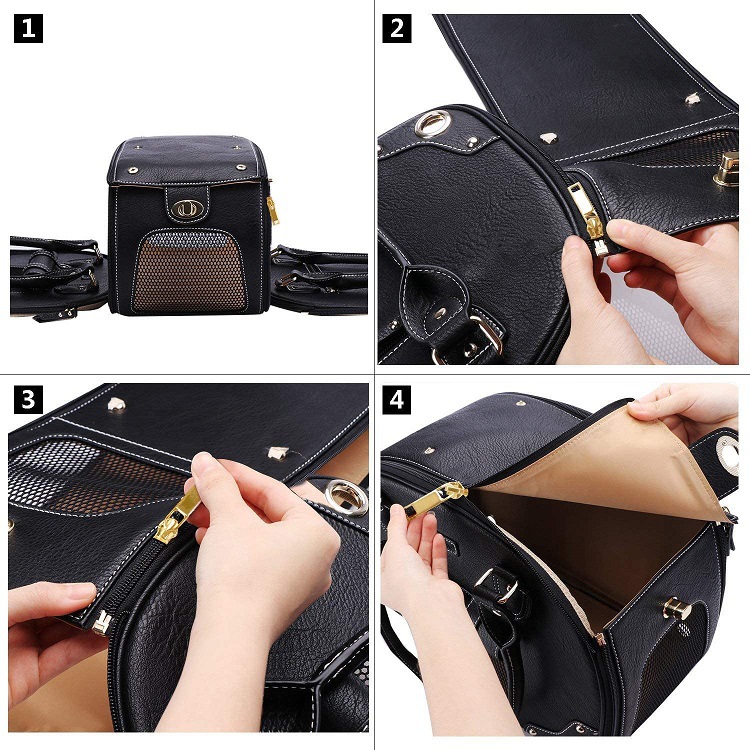 ペット キャリー 高級感溢れる上品な手提げ型ペット運搬鞄