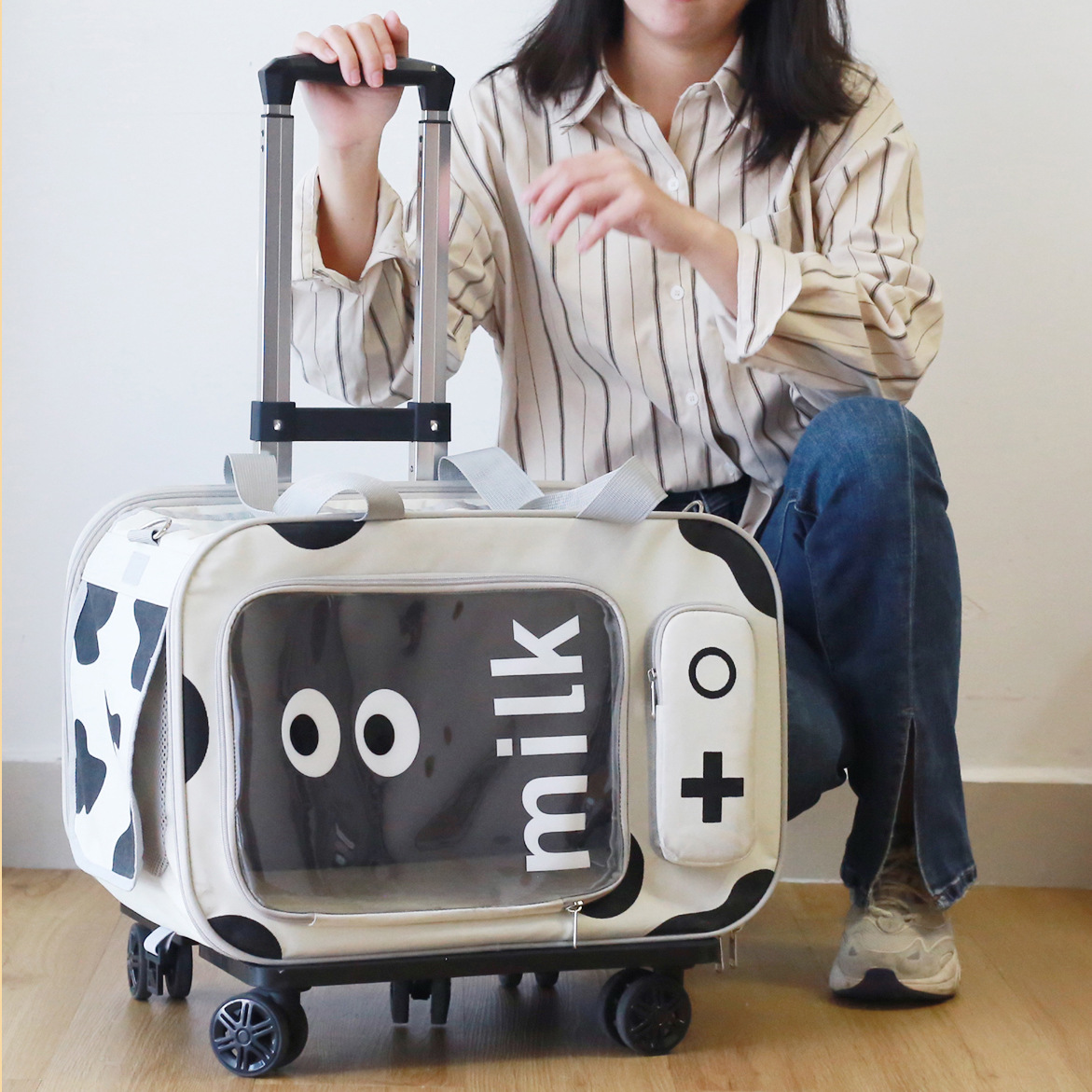 ペット キャリー猫用 2way変形型通気性キャリーバッグ