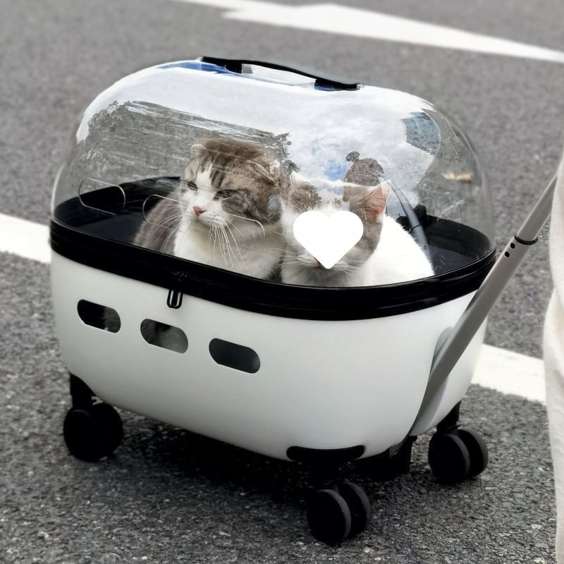 ペット キャリー 猫用宇宙船風透明ドーム キャリー