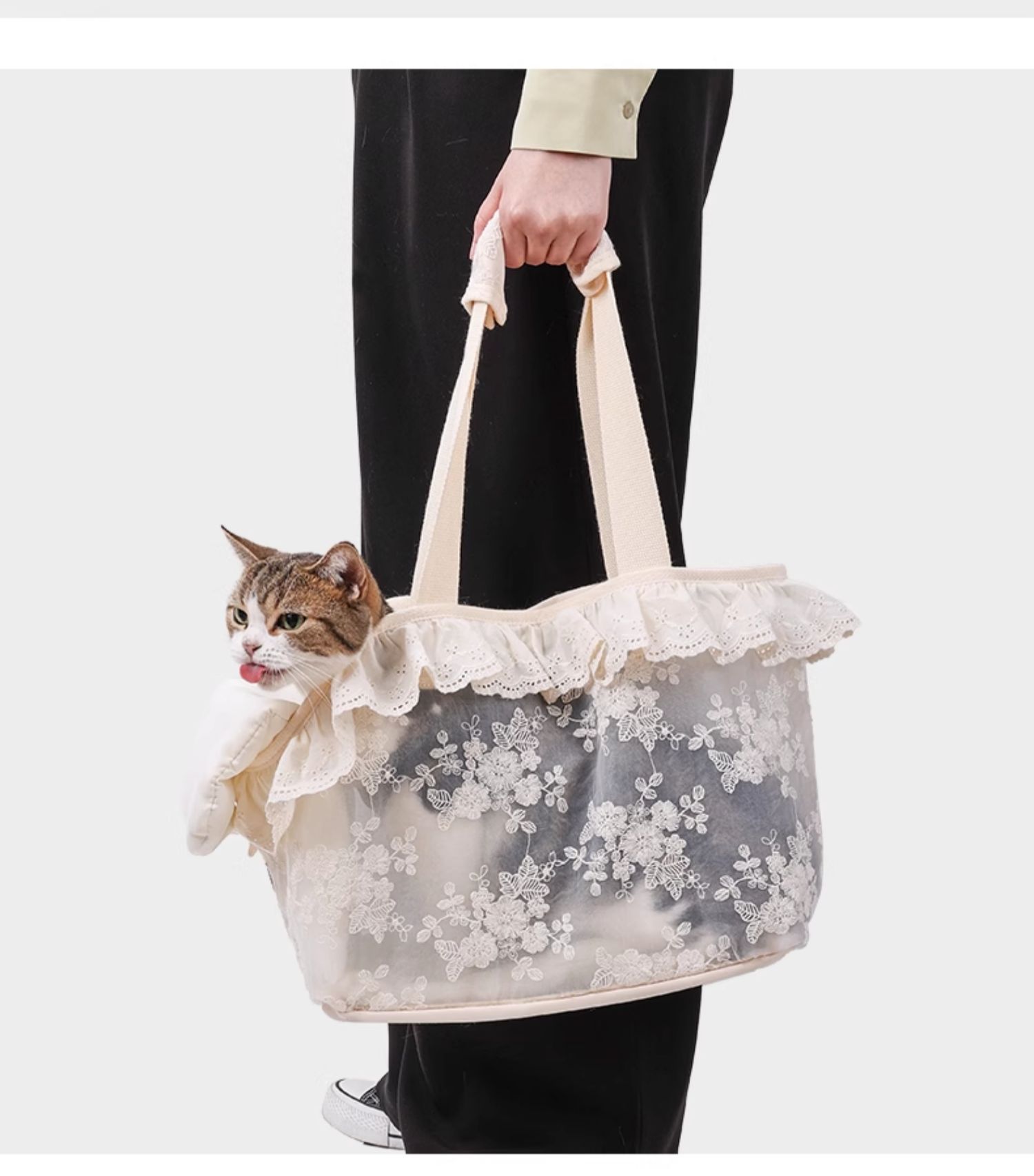 ペット キャリー 猫用レース調フリルお姫様キャリー