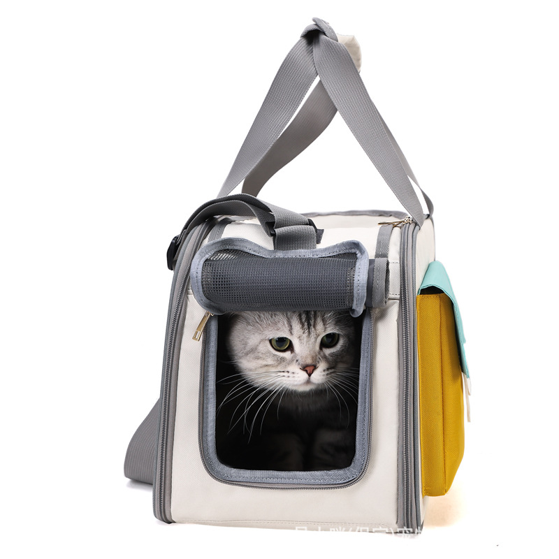 ペット キャリー おしゃれポケット付き猫専用キャリー