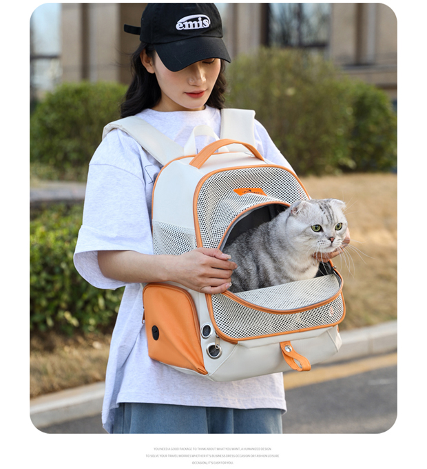 ペット キャリー メッシュ通気バックパックキャリー